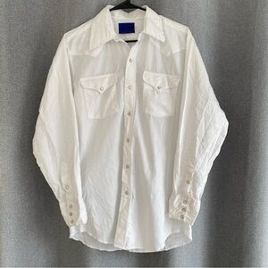 Vintage Panhandle Slim White Pearl Snap Shirt 15.5-33
